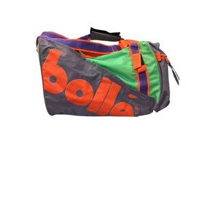 Vintage Bolle Tennis Bag Neon green orange purple Large 15x10x10in. duffle gym